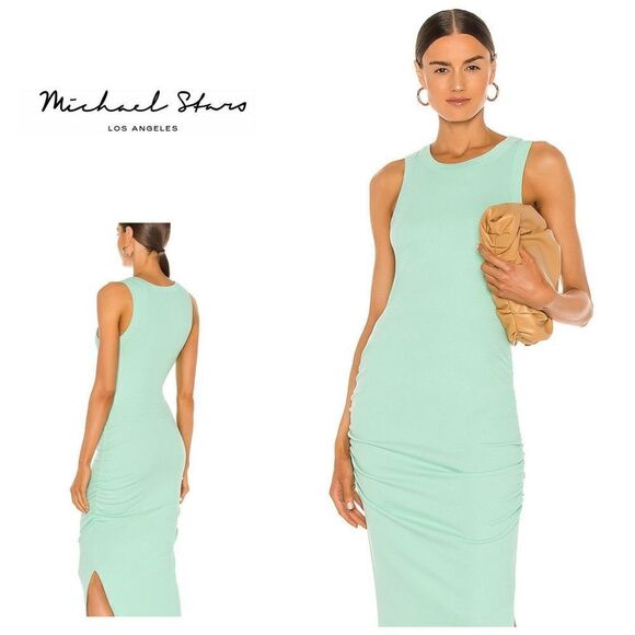 New. Michael Stars pale mint green midi dress with slit. Normally $119 - Picture 1 of 11